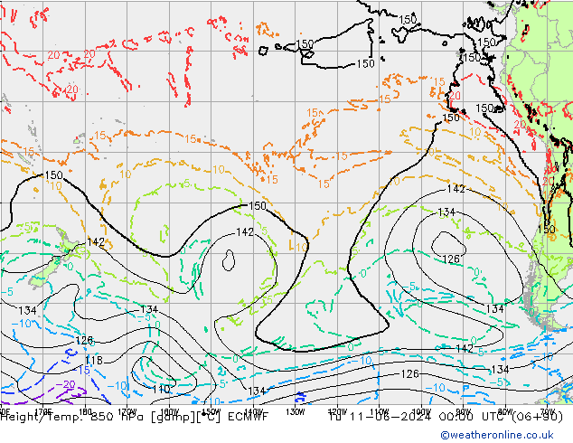 Yükseklik/Sıc. 850 hPa ECMWF Sa 11.06.2024 00 UTC