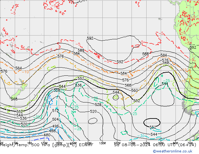 Yükseklik/Sıc. 500 hPa ECMWF Cts 08.06.2024 06 UTC