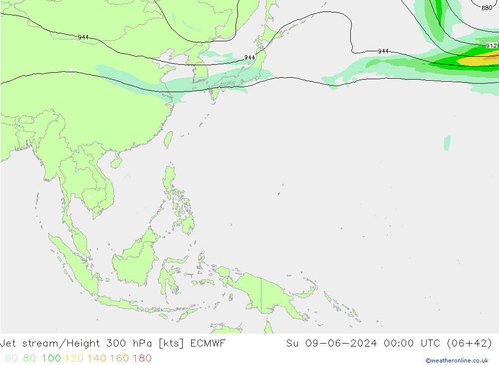 Corriente en chorro ECMWF dom 09.06.2024 00 UTC