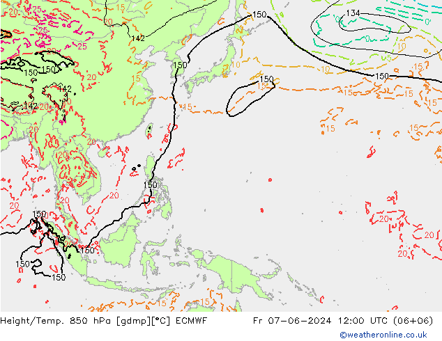 Z500/Rain (+SLP)/Z850 ECMWF  07.06.2024 12 UTC