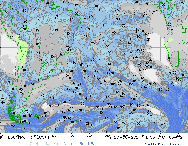 RH 850 hPa ECMWF Fr 07.06.2024 18 UTC