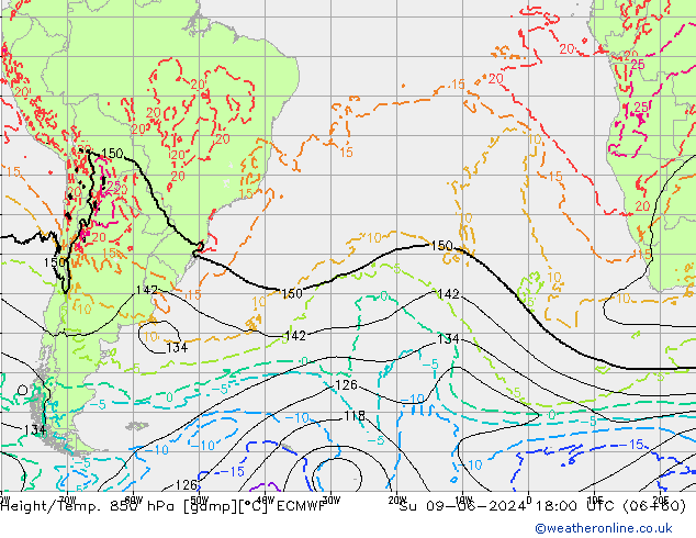 Z500/Rain (+SLP)/Z850 ECMWF dom 09.06.2024 18 UTC