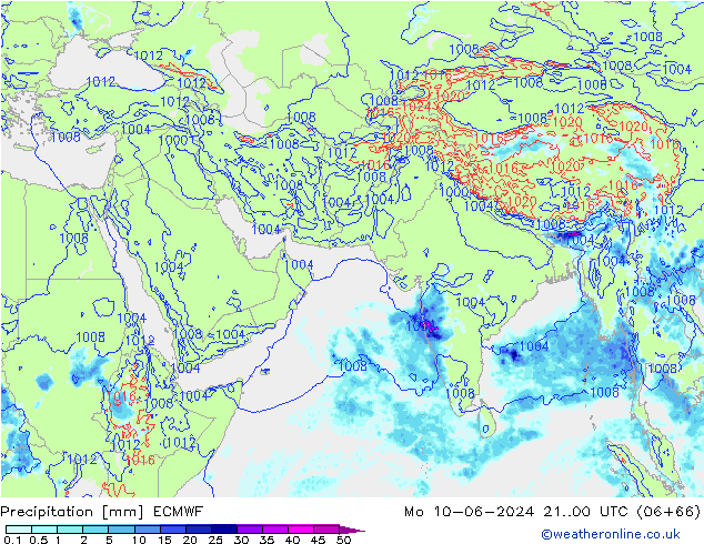 Precipitation ECMWF Mo 10.06.2024 00 UTC