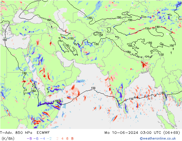 T-Adv. 850 hPa ECMWF ma 10.06.2024 03 UTC