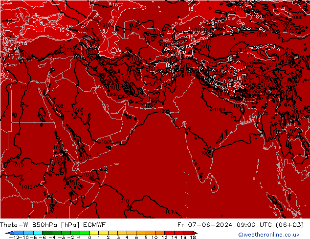 Theta-W 850hPa ECMWF ven 07.06.2024 09 UTC