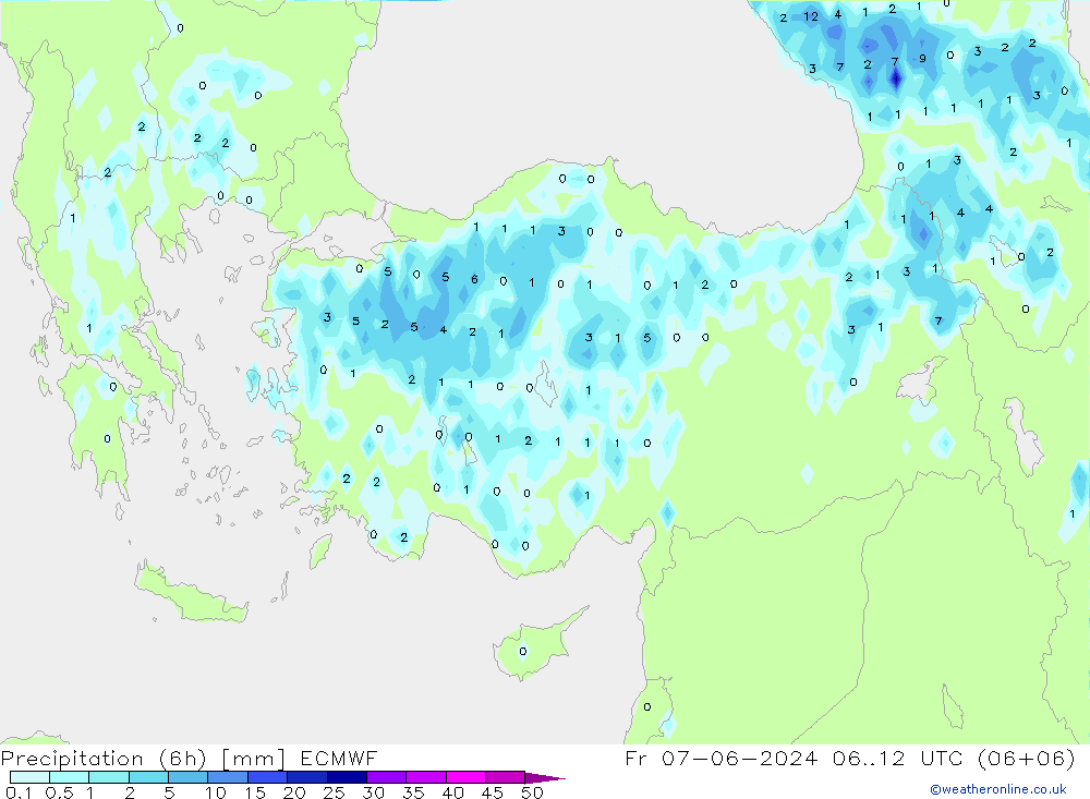 Z500/Rain (+SLP)/Z850 ECMWF  07.06.2024 12 UTC