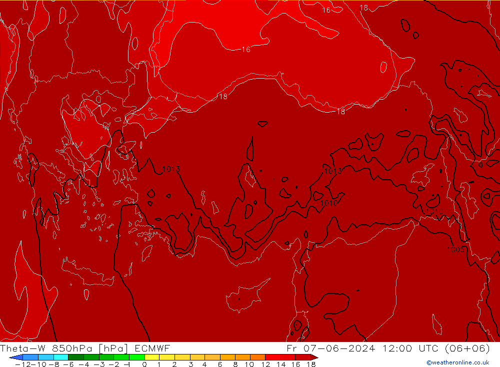 Theta-W 850hPa ECMWF vr 07.06.2024 12 UTC