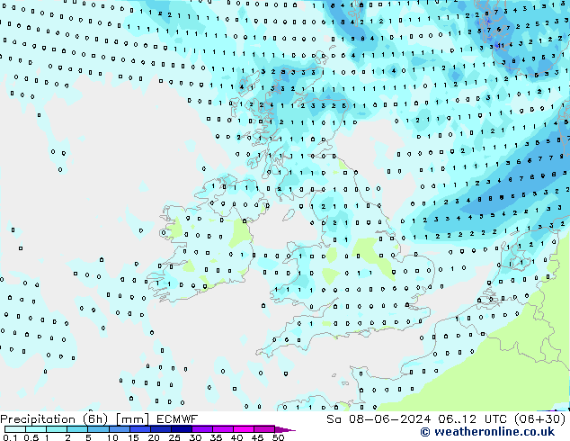 Z500/Rain (+SLP)/Z850 ECMWF Sa 08.06.2024 12 UTC