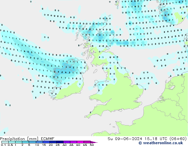 Yağış ECMWF Paz 09.06.2024 18 UTC