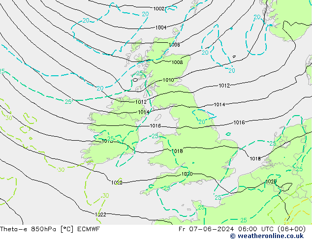 Theta-e 850hPa ECMWF pt. 07.06.2024 06 UTC