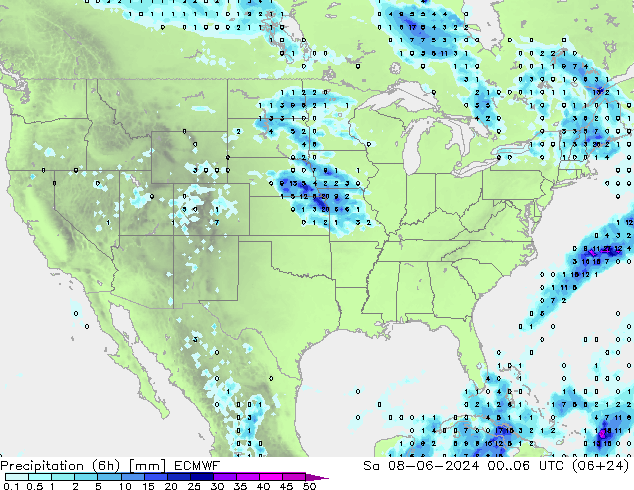 Z500/Rain (+SLP)/Z850 ECMWF Sa 08.06.2024 06 UTC