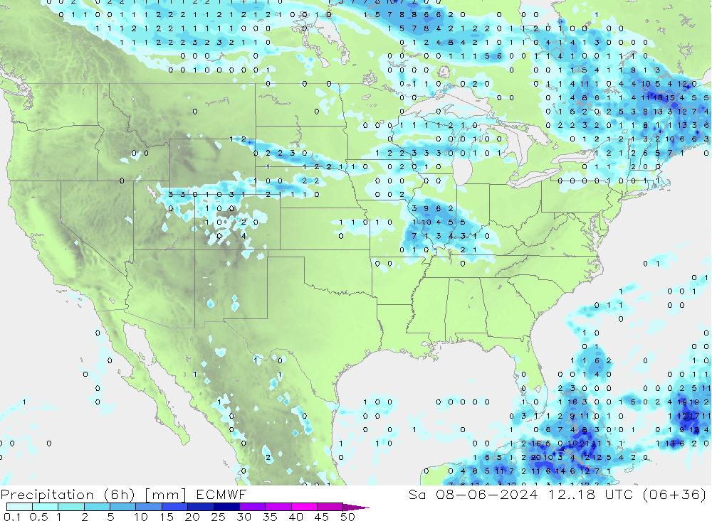 Z500/Rain (+SLP)/Z850 ECMWF so. 08.06.2024 18 UTC