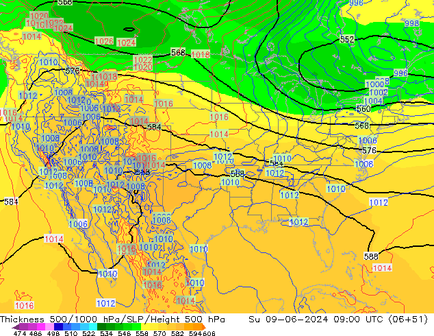 Thck 500-1000hPa ECMWF  09.06.2024 09 UTC