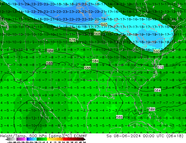 Z500/Rain (+SLP)/Z850 ECMWF Sa 08.06.2024 00 UTC