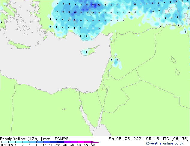 Yağış (12h) ECMWF Cts 08.06.2024 18 UTC