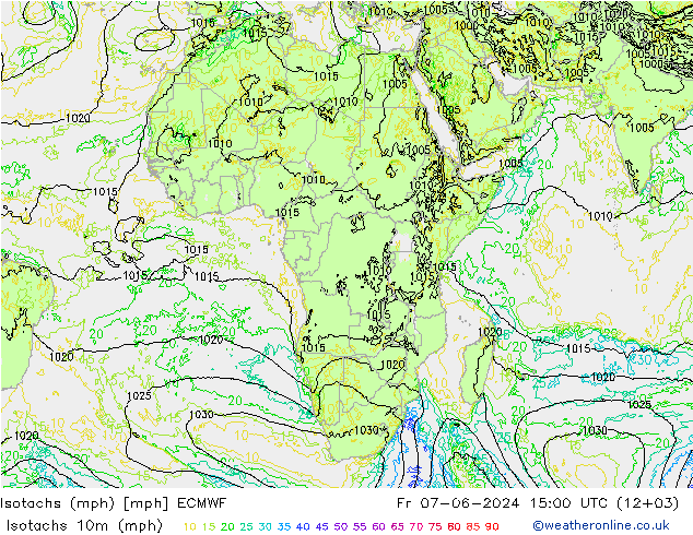 Isotachs (mph) ECMWF Sex 07.06.2024 15 UTC