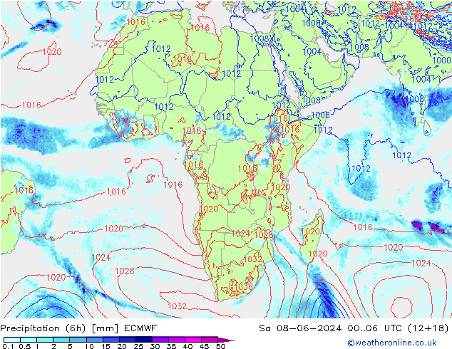 Z500/Rain (+SLP)/Z850 ECMWF Sa 08.06.2024 06 UTC