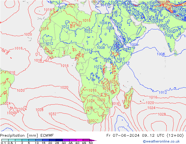 Precipitation ECMWF Fr 07.06.2024 12 UTC