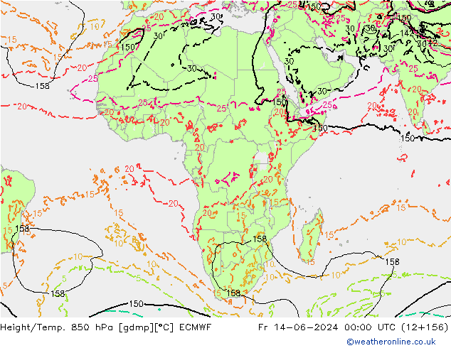 Z500/Rain (+SLP)/Z850 ECMWF Pá 14.06.2024 00 UTC