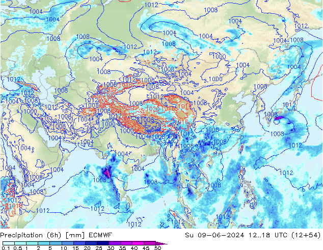 Z500/Rain (+SLP)/Z850 ECMWF dom 09.06.2024 18 UTC