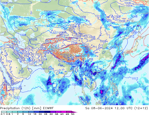 Yağış (12h) ECMWF Cts 08.06.2024 00 UTC