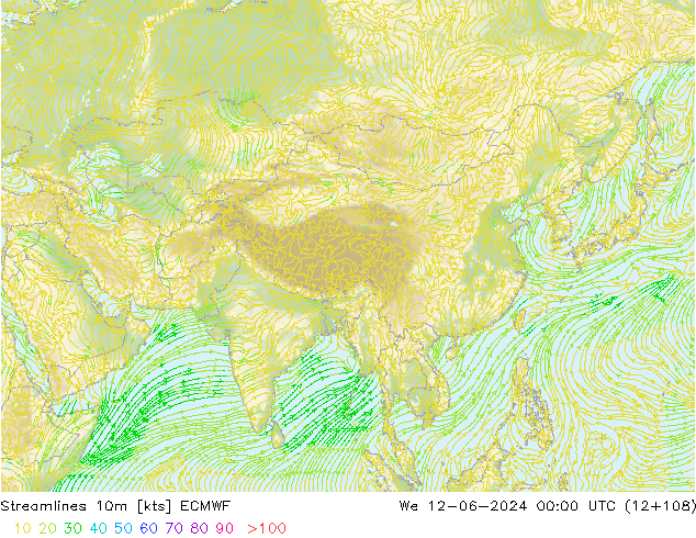 Rüzgar 10m ECMWF Çar 12.06.2024 00 UTC