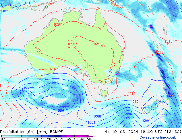 Z500/Rain (+SLP)/Z850 ECMWF Mo 10.06.2024 00 UTC