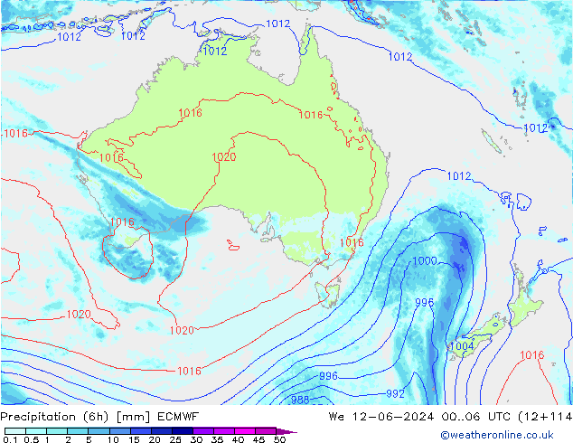 Z500/Rain (+SLP)/Z850 ECMWF śro. 12.06.2024 06 UTC