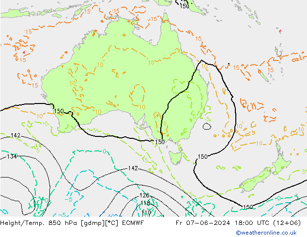 Height/Temp. 850 hPa ECMWF ven 07.06.2024 18 UTC