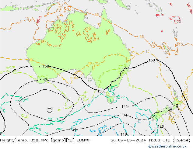 Height/Temp. 850 hPa ECMWF Ne 09.06.2024 18 UTC