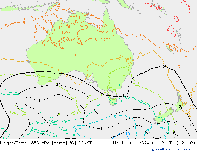 Z500/Rain (+SLP)/Z850 ECMWF Mo 10.06.2024 00 UTC