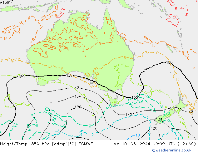 Hoogte/Temp. 850 hPa ECMWF ma 10.06.2024 09 UTC