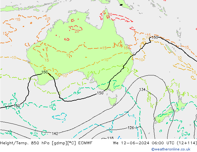 Z500/Rain (+SLP)/Z850 ECMWF śro. 12.06.2024 06 UTC