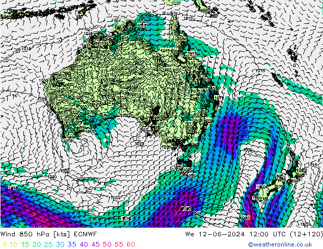 Wind 850 hPa ECMWF wo 12.06.2024 12 UTC