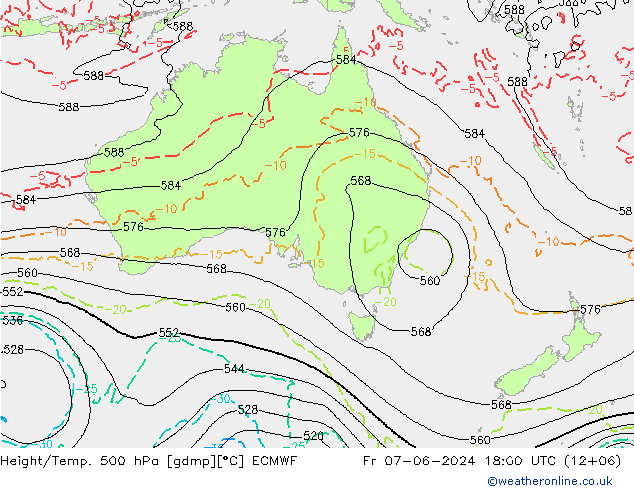 Z500/Rain (+SLP)/Z850 ECMWF Fr 07.06.2024 18 UTC