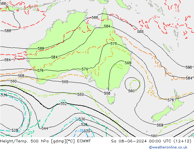 Z500/Rain (+SLP)/Z850 ECMWF Sa 08.06.2024 00 UTC