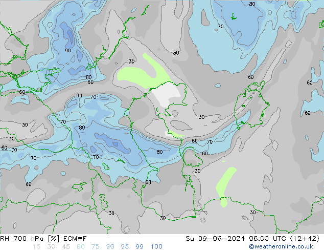 RV 700 hPa ECMWF zo 09.06.2024 06 UTC