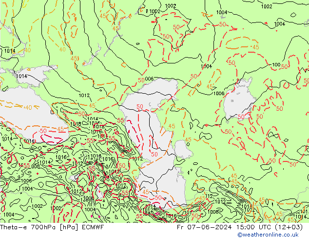 Theta-e 700hPa ECMWF vr 07.06.2024 15 UTC