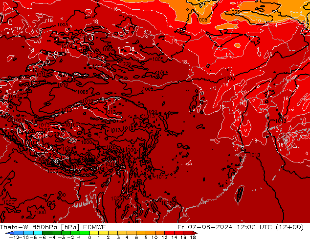 Theta-W 850hPa ECMWF Fr 07.06.2024 12 UTC