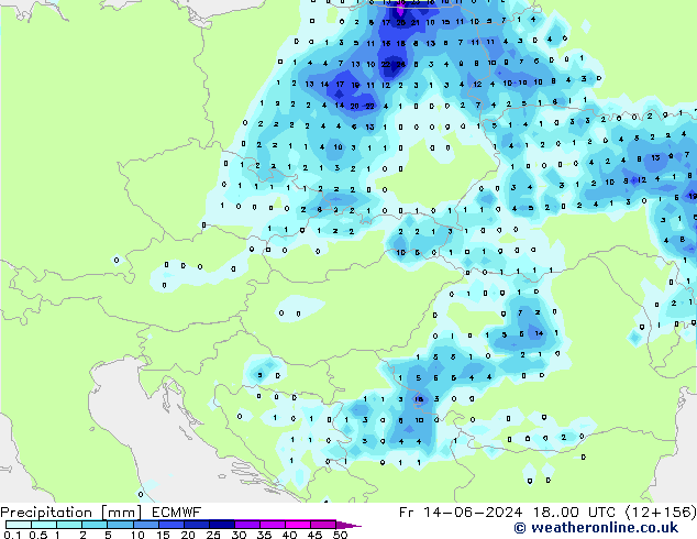 Precipitation ECMWF Fr 14.06.2024 00 UTC