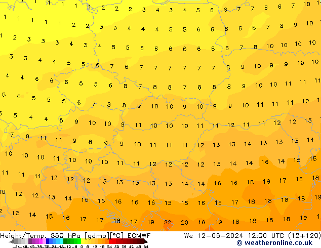 Z500/Rain (+SLP)/Z850 ECMWF Qua 12.06.2024 12 UTC