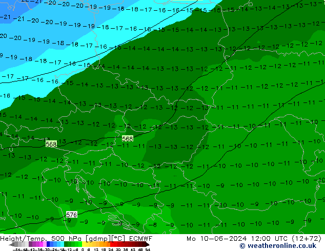 Z500/Rain (+SLP)/Z850 ECMWF lun 10.06.2024 12 UTC