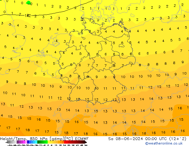 Z500/Rain (+SLP)/Z850 ECMWF Sa 08.06.2024 00 UTC