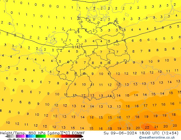 Z500/Rain (+SLP)/Z850 ECMWF Su 09.06.2024 18 UTC