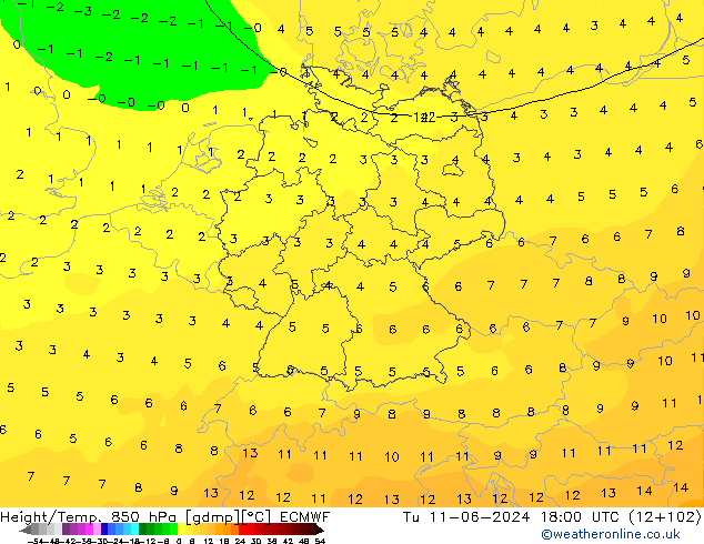 Z500/Rain (+SLP)/Z850 ECMWF mar 11.06.2024 18 UTC