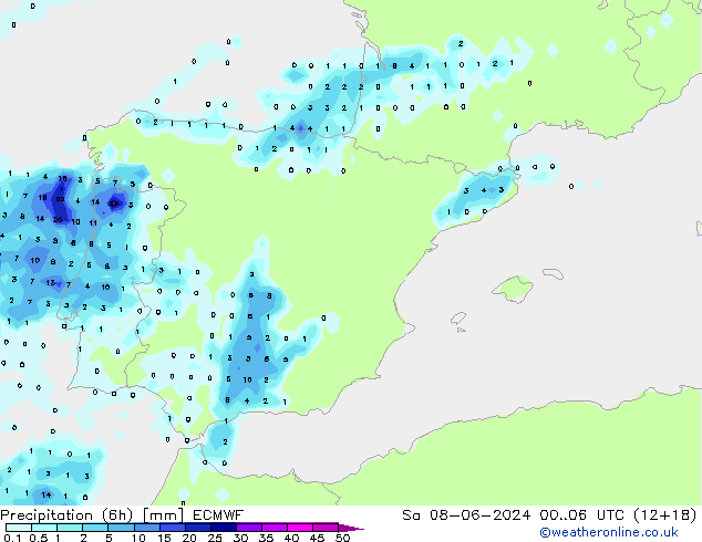 Z500/Rain (+SLP)/Z850 ECMWF So 08.06.2024 06 UTC