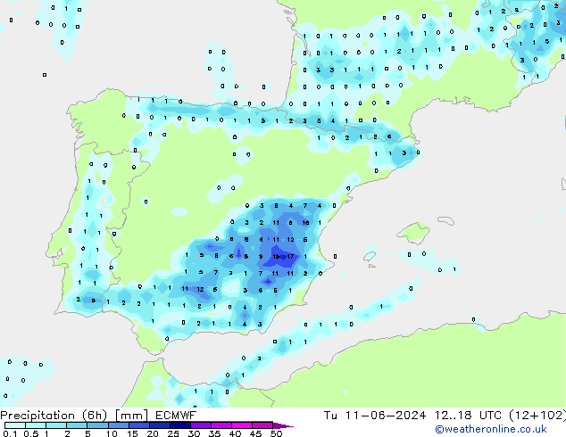 Z500/Regen(+SLP)/Z850 ECMWF di 11.06.2024 18 UTC