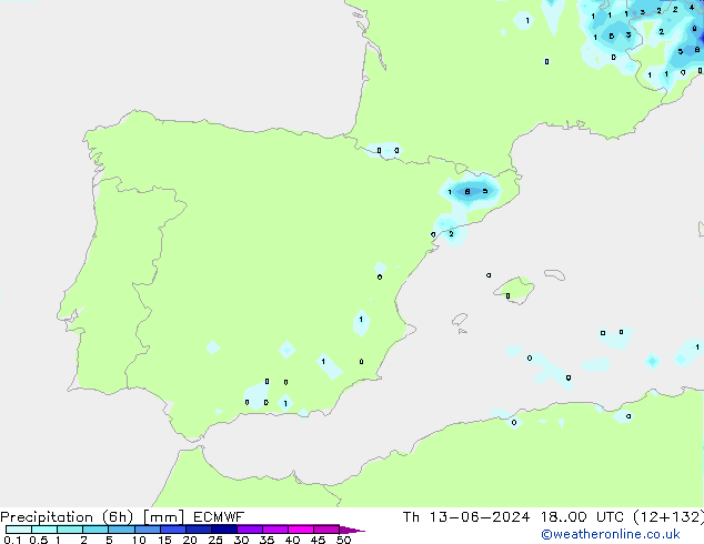 opad (6h) ECMWF czw. 13.06.2024 00 UTC