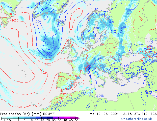 Z500/Rain (+SLP)/Z850 ECMWF mer 12.06.2024 18 UTC