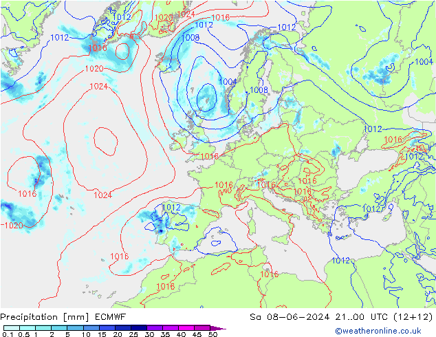 precipitação ECMWF Sáb 08.06.2024 00 UTC